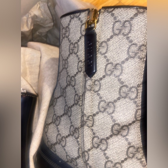 Brand NIB Gucci Tessuto GG Supreme Magnum Calf Leather Boots! 100% Authentic - Picture 7 of 16